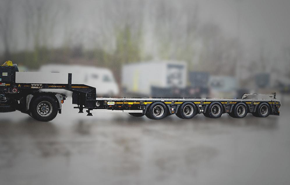 Our special offer for you: Doll 5-axle double telescopic low deck trailer with Panther-axles