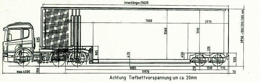 Meusburger 2-axle-jumbo-trailer with half swing axle