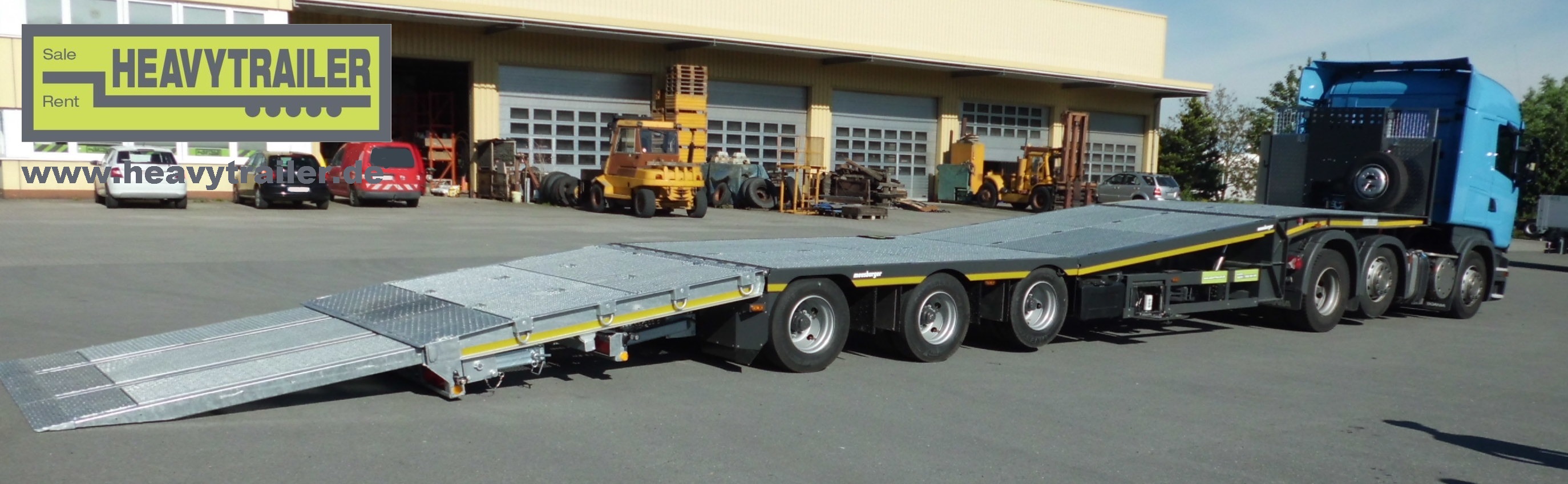 Meusburger 3-axle-semi-trailer with foldable rear