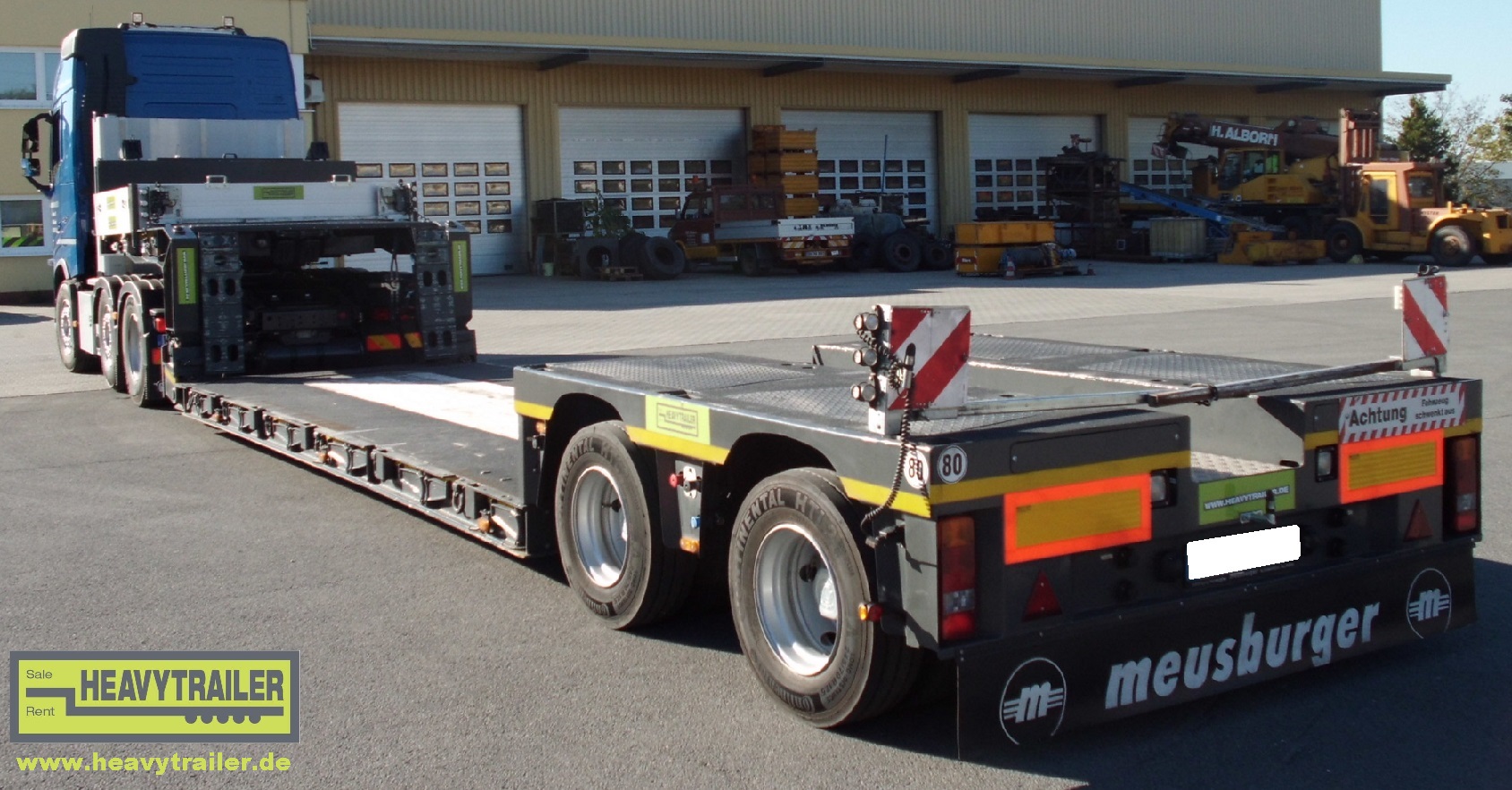 Meusburger 2 axle low bed trailer with half axles